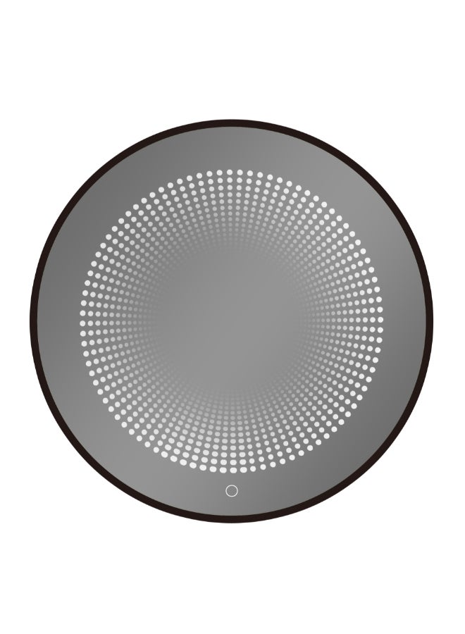 اكوا دروب مرآة حمام دائرية بتأثير اللانهائية وإضاءة LED أنيقة أسود 70 سم DWST70RSF-BB - Image 1